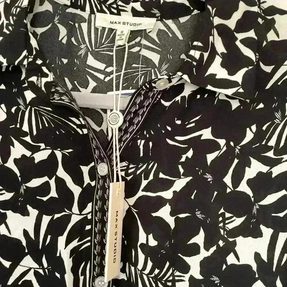 NWT Max Studio Black White Tiered Maxi Dress Size Small - Picture 4 of 8